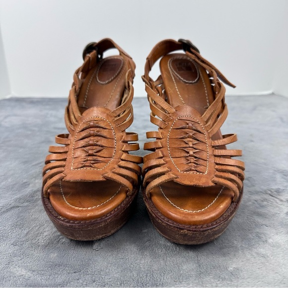 Frye Joy Huarache Sling Back Platform Heels Size 8 - Picture 2 of 13